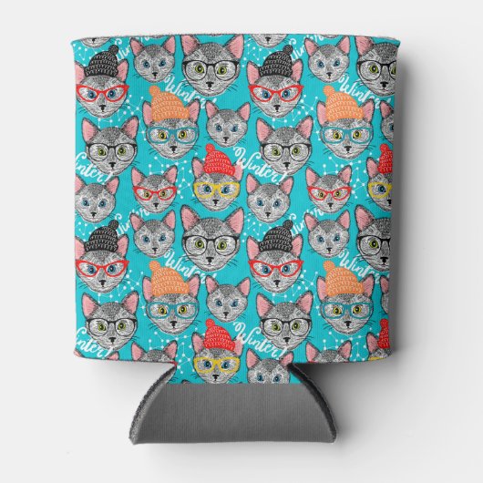 Kat in de pet blikjeskoeler (Voorkant)