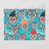 Kat in de pet briefkaart (Voorkant)