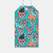 Kat in de pet cadeaulabel (Voorkant)