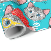 Kat in de pet cadeaupapier (Rol Hoek)