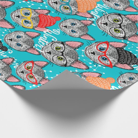 Kat in de pet cadeaupapier (Hoek)