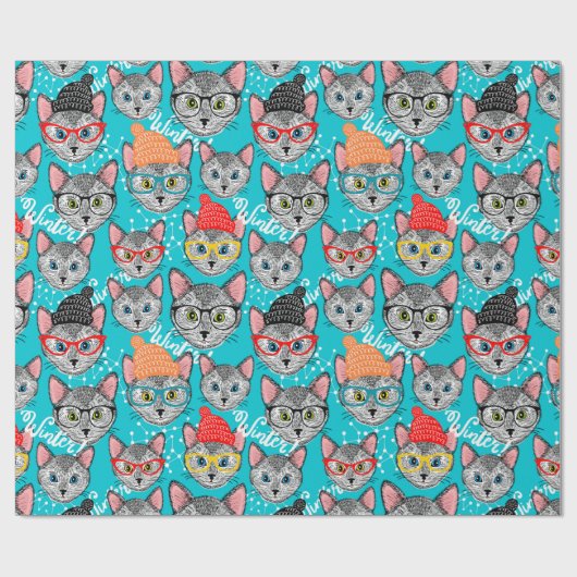 Kat in de pet cadeaupapier (Vlak)