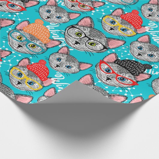 Kat in de pet cadeaupapier (Hoek)