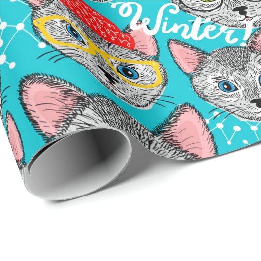 Kat in de pet cadeaupapier (Rol Hoek)