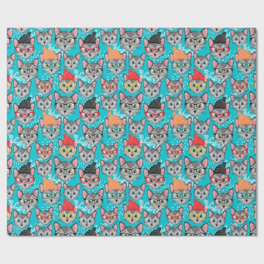 Kat in de pet cadeaupapier (Vlak)