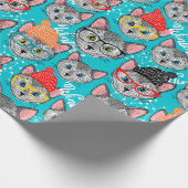 Kat in de pet cadeaupapier (Hoek)