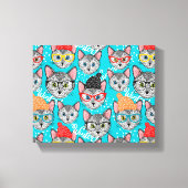 Kat in de pet canvas afdruk (Voorkant)