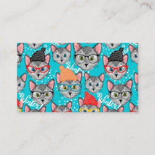 Kat in de pet contactkaartje