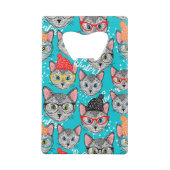 Kat in de pet creditkaart flessenopener (Achterkant)