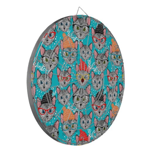 Kat in de pet dartbord (Voorkant Links)