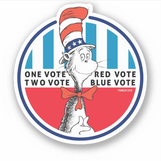 Kat in de Pet| Eén stemming, twee stemming Sticker (Voorkant)