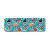 Kat in de pet etiket (Voorkant)