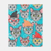 Kat in de pet fleece deken (Voorkant)