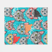 Kat in de pet fleece deken (Voorkant (Horizontaal))