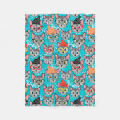 Kat in de pet fleece deken (Voorkant)