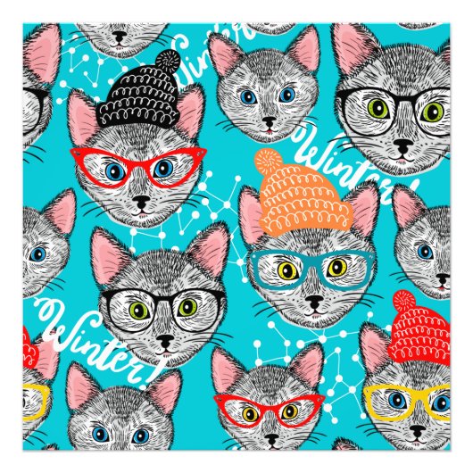 Kat in de pet foto afdruk (Voorkant)