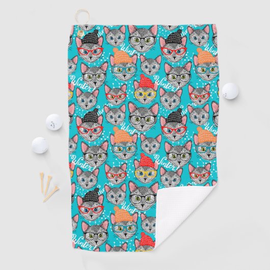 Kat in de pet golfhanddoek (Insitu)