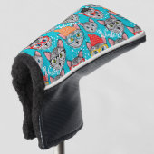Kat in de pet golfheadcover (3/4 voorkant)
