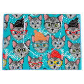 Kat in de pet groot cadeauzakje (Voorkant)