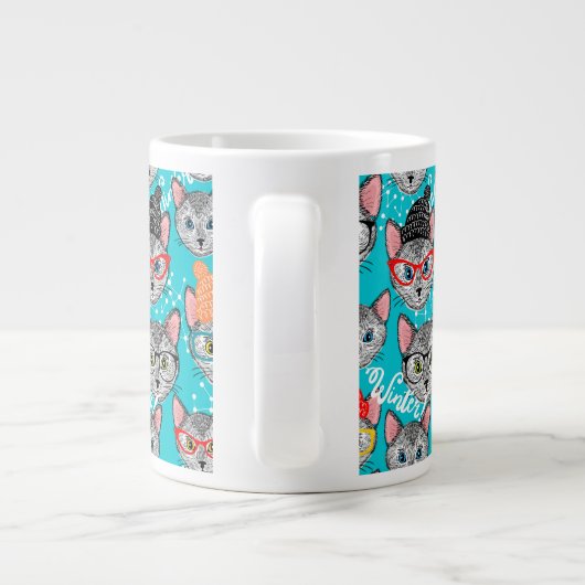 Kat in de pet grote koffiekop (Achterkant)