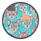 Kat in de pet hockey puck (Voorkant)