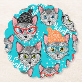 Kat in de pet kartonnen onderzetters (Voorkant)