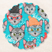 Kat in de pet kartonnen onderzetters (Voorkant)