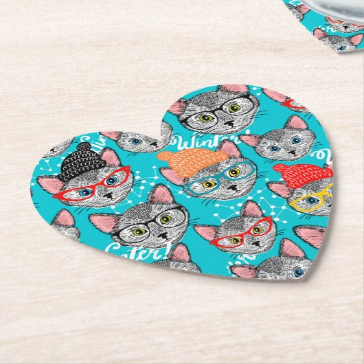 Kat in de pet kartonnen onderzetters (Gekanteld)