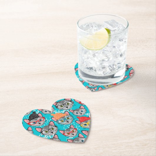 Kat in de pet kartonnen onderzetters (Insitu)