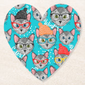 Kat in de pet kartonnen onderzetters (Voorkant)