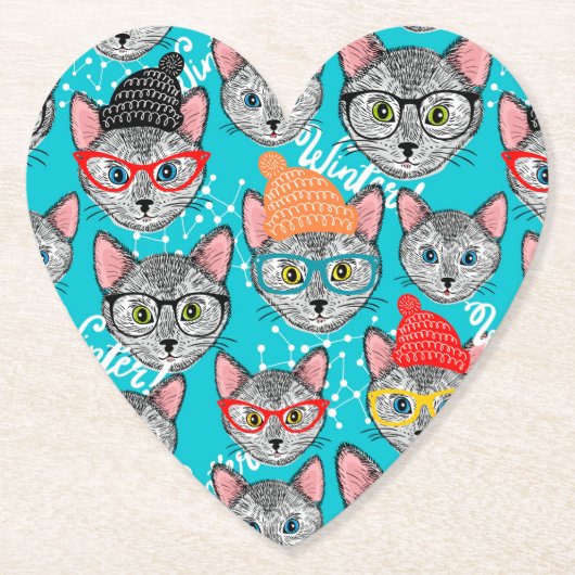 Kat in de pet kartonnen onderzetters (Voorkant)
