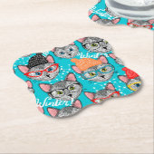 Kat in de pet kartonnen onderzetters (Gekanteld)