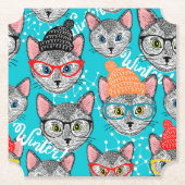 Kat in de pet kartonnen onderzetters (Voorkant)