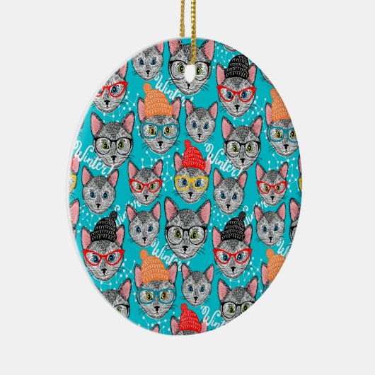 Kat in de pet keramisch ornament (Rechts)