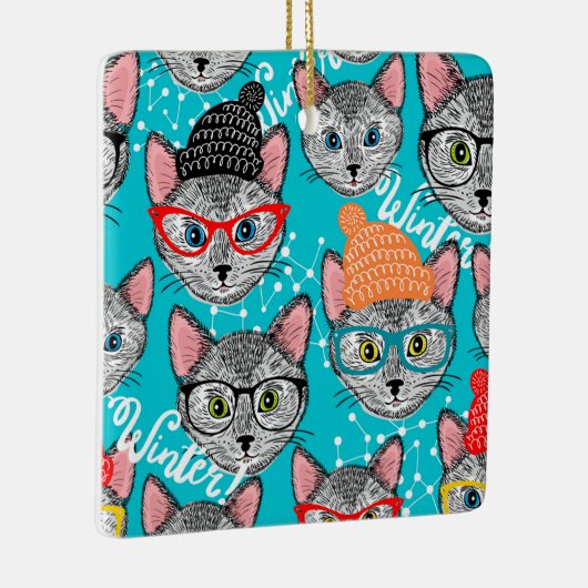 Kat in de pet keramisch ornament (Rechts)