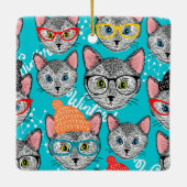 Kat in de pet keramisch ornament (Achterkant)