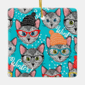 Kat in de pet keramisch ornament (Voorkant)