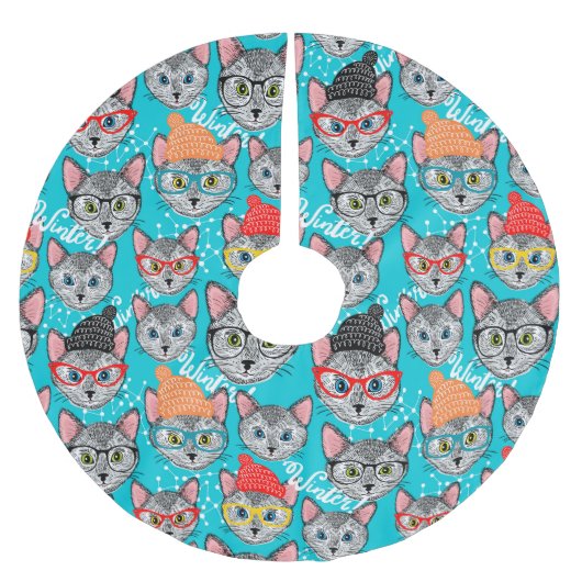 Kat in de pet kerstboom rok (Voorkant)