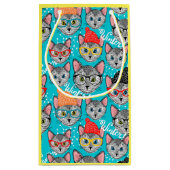 Kat in de pet klein cadeauzakje (Achterkant)