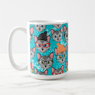 Kat in de pet koffiemok