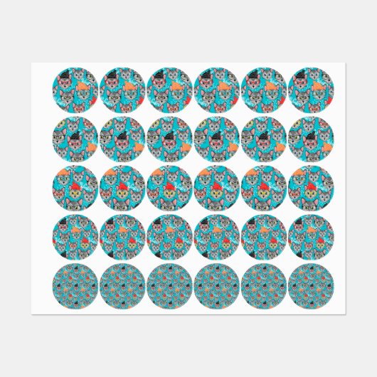 Kat in de pet labels (Vel)