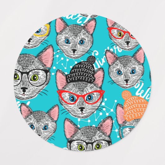 Kat in de pet labels (Design 2)