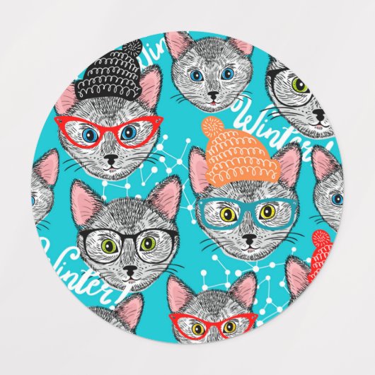 Kat in de pet labels (Design 1)