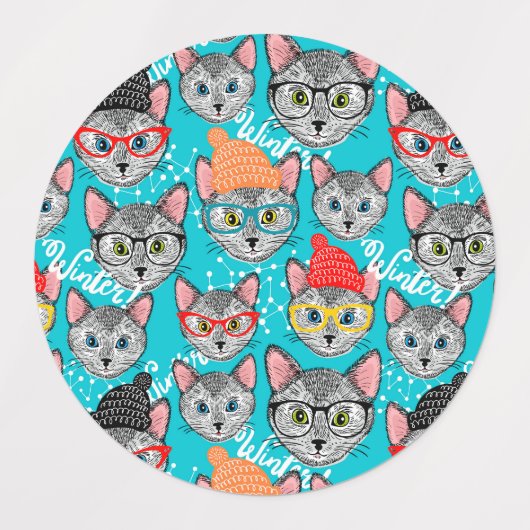 Kat in de pet labels (Design 2)