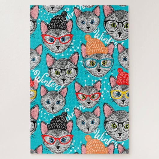 Kat in de pet legpuzzel (Verticaal)