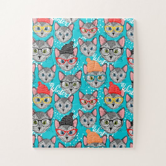 Kat in de pet legpuzzel (Verticaal)
