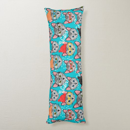 Kat in de pet lichaamskussen (Achterkant (Verticaal))