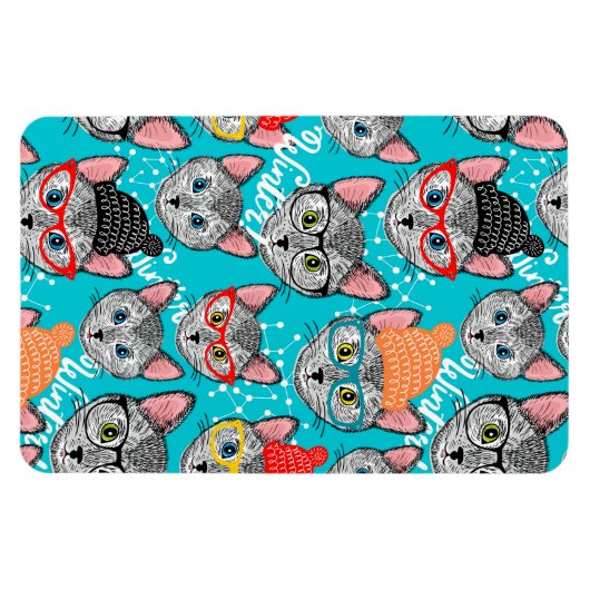 Kat in de pet magneet (Horizontaal)