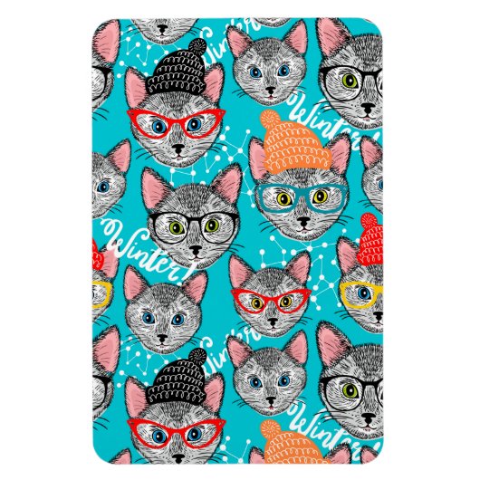 Kat in de pet magneet (Verticaal)