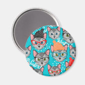Kat in de pet magneet (Voorkant / Achterkant)